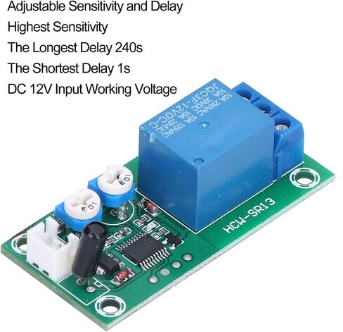 Vibration Alarm Module, Vibration Sensor Module, DC 12V Sensitivity Time Delay Switch DIY High Sensitive, Electronic Component Vibration Sensors in Saudi Arabia