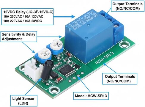 Vibration Alarm Module, Vibration Sensor Module, DC 12V Sensitivity Time Delay Switch DIY High Sensitive, Electronic Component Vibration Sensors in Saudi Arabia