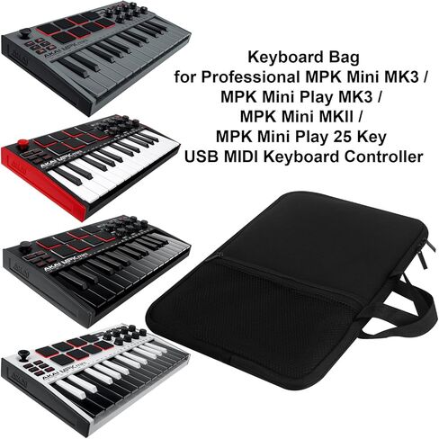 Keyboard Travel Sleeve Music Keyboard Protective Bag Shockproof Waterproof Neoprene Case Compatible With Akai Professional MPK Mini MK3 / MPK Mini Play MK3 25 Key USB MIDI Keyboard Controller in Saudi Arabia