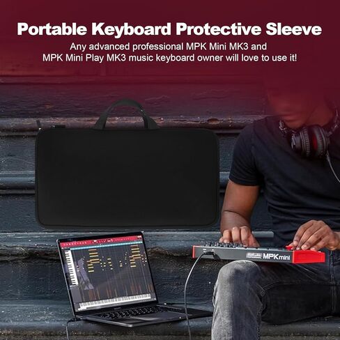 Keyboard Travel Sleeve Music Keyboard Protective Bag Shockproof Waterproof Neoprene Case Compatible With Akai Professional MPK Mini MK3 / MPK Mini Play MK3 25 Key USB MIDI Keyboard Controller in Saudi Arabia