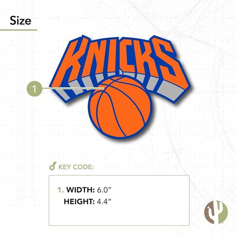 ملصق Desert Cactus New York Knicks ملصق من الفينيل مرخص رسميًا من NY NBA وزجاجة مياه للكمبيوتر المحمول ودفتر قصاصات السيارة (فرد 2) in Kuwait