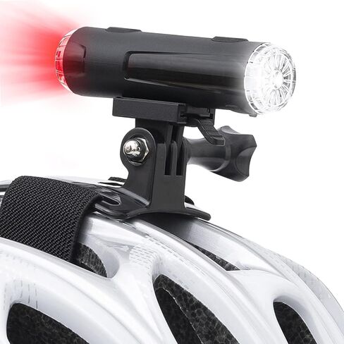 JINKEY Bike Helmet Light Front and Rear, 2-in-1 USB Rechargeable LED Bicycle Headlight & Taillight, IP66 Waterproof, 5 Warning Modes with Mounting Bracket for Night Safety Riding in Kuwait