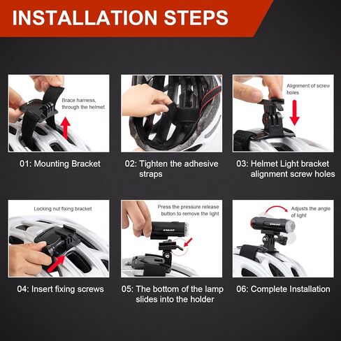 JINKEY Bike Helmet Light Front and Rear, 2-in-1 USB Rechargeable LED Bicycle Headlight & Taillight, IP66 Waterproof, 5 Warning Modes with Mounting Bracket for Night Safety Riding in Kuwait