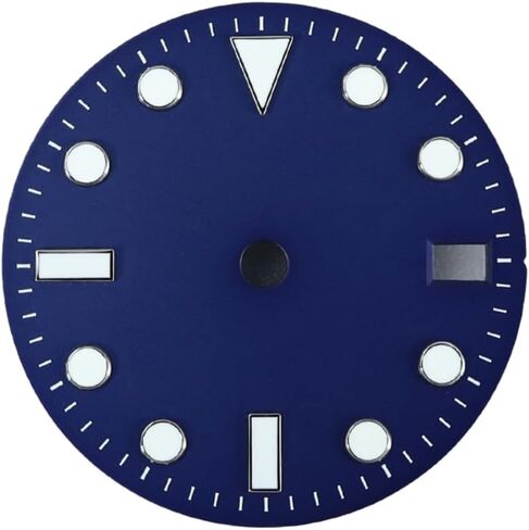 28.5mm Black Sunburst Brushed Dive Watch Dial Luminous Markers for NH35/NH36 Movement Watch Mod Replacement Component in Kuwait