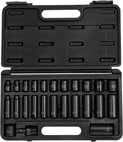 SUNEX TOOLS 3325 3/8-Inch Drive SAE Master Impact Socket Set., Standard/Deep, 6-Point, Cr-Mo, 5/16-Inch - 1-Inch, 25-Piece in Kuwait