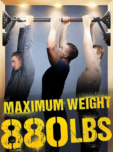 شريط سحب لأعلى/شريط للذقن لأعلى شريط تمرين الجزء العلوي من الجسم | معدات تدريب القوة للياقة البدنية ذات قدرة تحمل فائقة، قفل أمان مزدوج in Kuwait