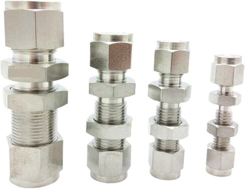 5PCS/Lot BU Bulkhead Union Stainless Steel SS316L Pressure 3000 Psi Air Oil Water Fitting Plumbing(BU-05-0 5-8Inch Pipe) in Kuwait