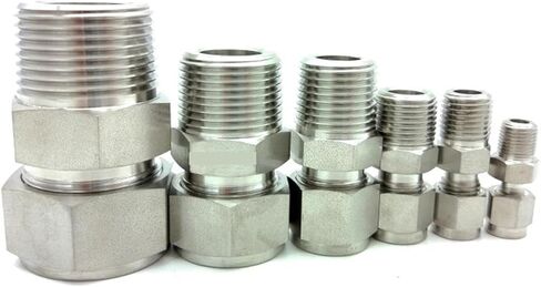 5Pcs/Lot NPT Thread Tube O.D. Metric mm Type Male Connector Stainless Steel SS316L MC 3000PSI Thread Pipe Fitting(MC-12 12mm,NPT 3-8) in Saudi Arabia