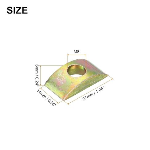 غسالات قفل نصف القمر M8، مكواة بلمسة نهائية برونزية، 27 مم × 14 مم، 12 عبوة in Kuwait