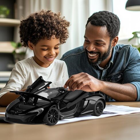 نموذج سيارات مصبوب بمقياس 1:24 لسيارة ماكلارين P1، سيارات لعبة معدنية مصبوبة من سبائك الزنك مع عجلات مجانية، أبواب قابلة للفتح وغطاء للرأس هدية للأطفال والأولاد البالغين، أسود in Kuwait