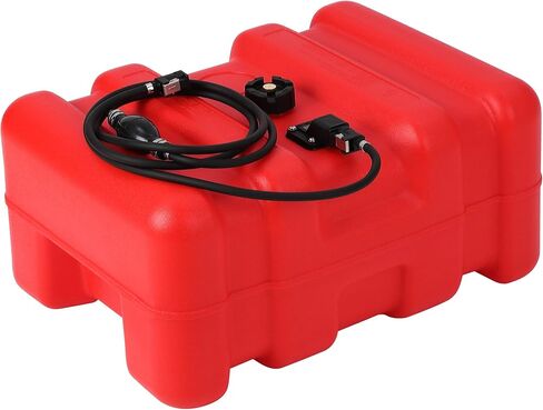 Portable Boat Fuel Gas Tank, 14.5 Gallon/55L HDPE Outboard Marine Fuel Tank with 10Ft Transfer Hose & Gauge for Outboard Engine, Yacht, Fishing Boat, UV-Resistant in Kuwait