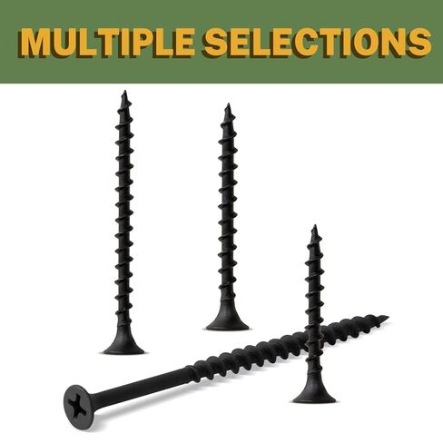 LIONMAX Drywall Screws, 100-PCS #6 x 1-1/4 inch High Strength Sheetrock Screws for Drywall, Wood or Composite Boards, Coarse Thread, Philips Drive, Bugle Head, Black in Saudi Arabia