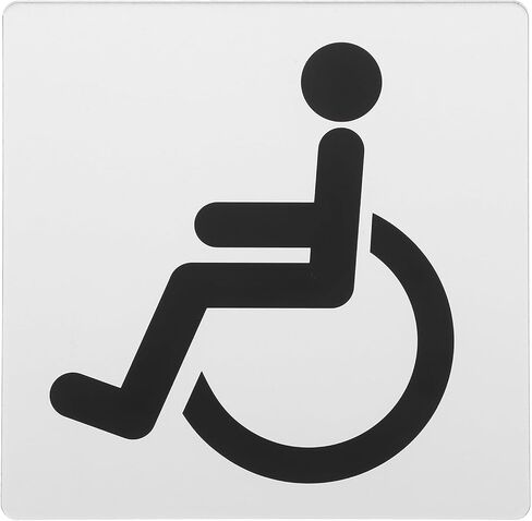 Disabled Bathroom Sign 15x15cm Self-adhesive Acrylic Handicap Restroom Indicator Label Accessible Washroom Marker for Easy Identification in Saudi Arabia