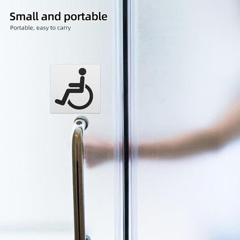 Self-adhesive Acrylic Disabled Restroom Sign 15x15cm Handicap Accessibility Label Wheelchair Bathroom Marker for Public Restrooms in Saudi Arabia