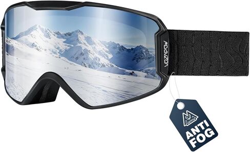 Ski Goggles Over Glasses with HD Lens, 100% UV Protection Snow Snowboard Goggles Anti Fog for Men, Women, Youth in Kuwait