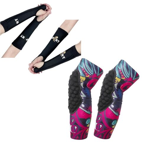 Volleyball Leg Sleeve with Knee Padding for Youth Boys and Girls, Forearm Sleevewith Passing Forearm Pad & Thumbhole in Kuwait