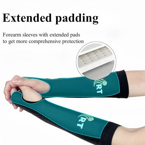 Volleyball Leg Sleeve with Knee Padding for Youth Boys and Girls, Forearm Sleevewith Passing Forearm Pad & Thumbhole in Kuwait