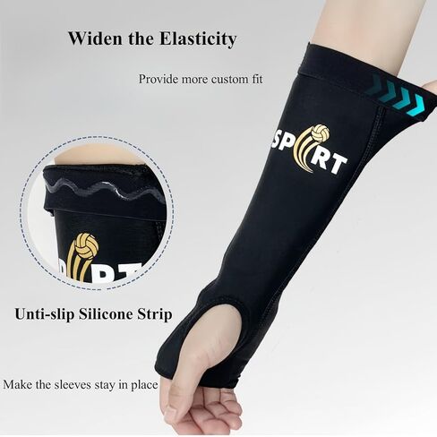 Volleyball Leg Sleeve with Knee Padding for Youth Boys and Girls, Forearm Sleevewith Passing Forearm Pad & Thumbhole in Kuwait