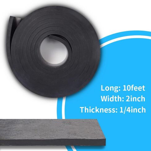 DEVNOL Neoprene Rubber Strip 5/16" Thick X 2" Wide X 12' Long Grade 65A for Gasket, Surface Protection, Sealing in Kuwait