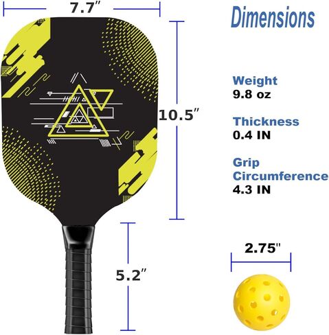 Pickleball Set with 4 Premium Wood Paddles, Cushion Comfort Grip, 4 Cooling Towels, 4 Pickleball Balls & Carry Bag, Pickle Ball Paddle for Men Women in Saudi Arabia