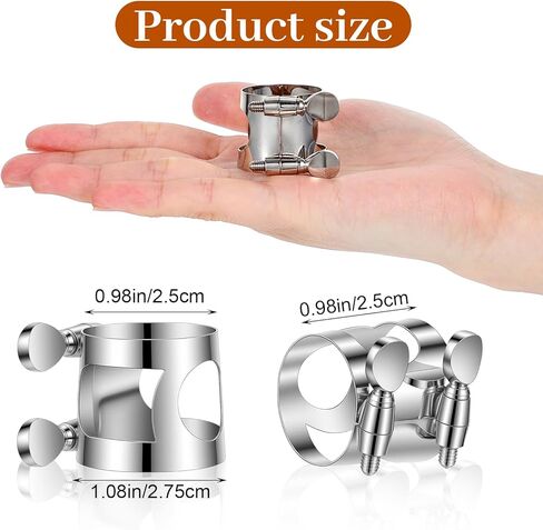 Clarinet Ligature For Bb Clarinet Mouthpiece, Adjustable Brass Screw Fastener For Woodwind Instrument Protection And Performance(Silver) in Saudi Arabia