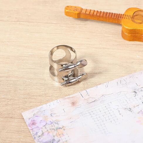 Clarinet Ligature For Bb Clarinet Mouthpiece, Adjustable Brass Screw Fastener For Woodwind Instrument Protection And Performance(Silver) in Saudi Arabia