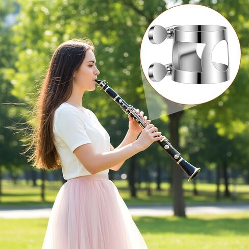 Clarinet Ligature For Bb Clarinet Mouthpiece, Adjustable Brass Screw Fastener For Woodwind Instrument Protection And Performance(Silver) in Saudi Arabia