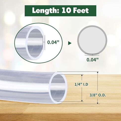 10 Feet - 1/4" ID x 3/8" OD Clear Vinyl Tubing, Translucent Plastic PVC Tubing Hose Pipe for Water Air Pump in Saudi Arabia