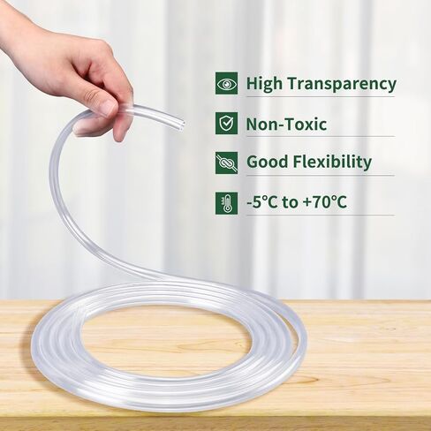 10 Feet - 1/4" ID x 3/8" OD Clear Vinyl Tubing, Translucent Plastic PVC Tubing Hose Pipe for Water Air Pump in Saudi Arabia