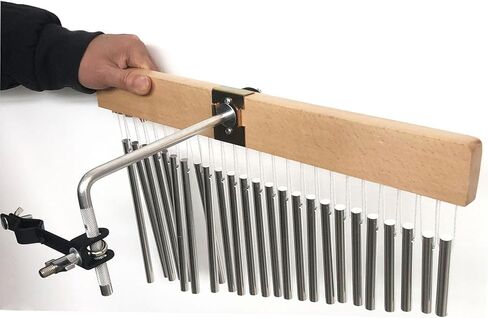 25 Note Bar Chimes Instrument with Metal Mount Holder Wood Mallet, Single-row Percussion Wind Chime with Mounting Bracket for Drum Set Cymbal Stand in Saudi Arabia
