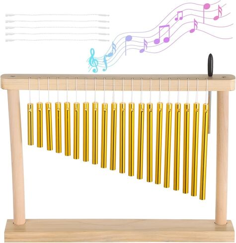 20 جرس رنين ملاحظة، صف واحد 20 بار أداة قرع الرياح، رنين يدوي خشبي لسطح المكتب مع مطرقة، أداة رنين الرياح للبالغين والشباب in Kuwait