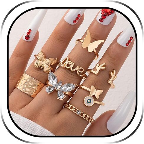 حلقات Huasai chunky for Women Gold Butterfly Rings for Women Ringe Ring Ring Neveny Jewelry Gifts 2025 in Saudi Arabia