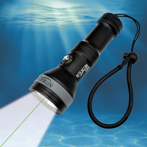 nitescuba G20 Scuba Diving Signal Light 2000 Lumens Underwater Flashlight, 500M Green Beam and White LED Combo, Rechargeabl Battery for Night Dive Training Instructor Underwater Cave Exploration in Saudi Arabia