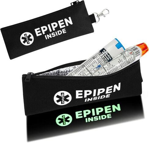 EpiPen Carry Case for 2 EpiPens Insulated – Epipen Holder Bag with Carabiner, Waterproof Travel Epipen Case for Allergies, Asthma, Sports & Outdoor Emergencies (Red) in Kuwait