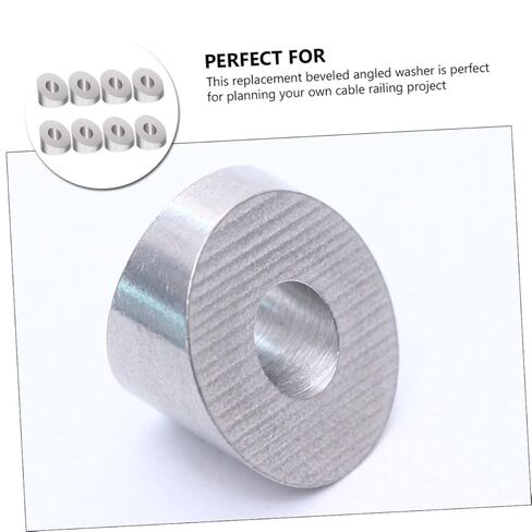 jojofuny 8Pcs Stainless Steel Angle Beveled Washers for Cable Railing Heavy Duty Deck Post Base Fittings for Round Curve Surfaces Durable Connection for DIY Projects in Saudi Arabia