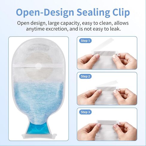 100 PCS Colostomy Bags, One-Piece Drainable ostomy Bag, Ostomy Supplies, 20mm-65mm, Opening for Ileostomy Stoma Care Cut-to-Fit in Saudi Arabia