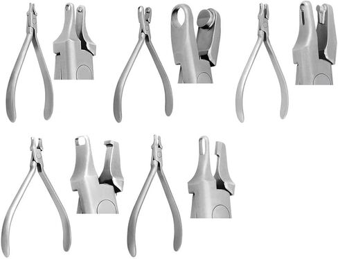 5 قطع من كماشة محاذاة شفافة لمعالجة إنفزلاين - كماشة تشكيل حراري للأسنان - لقص الأقواس غير المرئية وكماشة تشكيل المسافة البادئة - الفولاذ المقاوم للصدأ الفرنسي in Kuwait