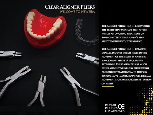 5 قطع من كماشة محاذاة شفافة لمعالجة إنفزلاين - كماشة تشكيل حراري للأسنان - لقص الأقواس غير المرئية وكماشة تشكيل المسافة البادئة - الفولاذ المقاوم للصدأ الفرنسي in Kuwait