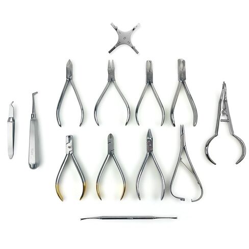 Set of Orthodontic Instruments of 13 Pieces Tool Set - Stainless Steel - Boone Gauge in Kuwait