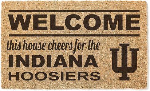 KH Sports Fan Indiana Hoosiers Welcome Coir Doormat, 18x30 Inches, Hoosiers Outdoor Rug; Display Your Team Spirit with This Unique Indiana Hoosiers Doormat in Saudi Arabia