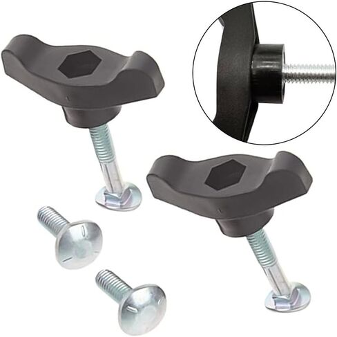 T-Handle Bolt Replacement Kit with Black Handles and Silver Bolts for Maxpower 339067 689-00600 and Compatible for Part Numbers 106-4161 92-2260 38581 38582 Fits Lawn Mowers Snow Throwers in Kuwait