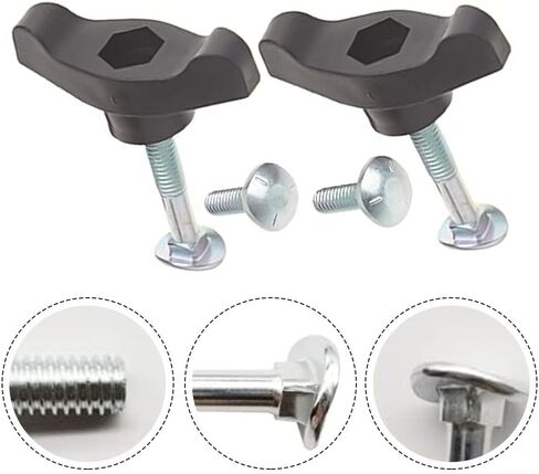 T-Handle Bolt Replacement Kit with Black Handles and Silver Bolts for Maxpower 339067 689-00600 and Compatible for Part Numbers 106-4161 92-2260 38581 38582 Fits Lawn Mowers Snow Throwers in Kuwait