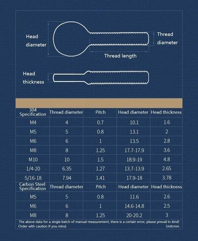 304 Stainless Steel/Carbon Steel Galvanized Hand Screw Badminton Racket/Thumb Bolt M4 - M10 1/4-20 5/16-18(Stainless,16MM_M4-10PCS) in Saudi Arabia