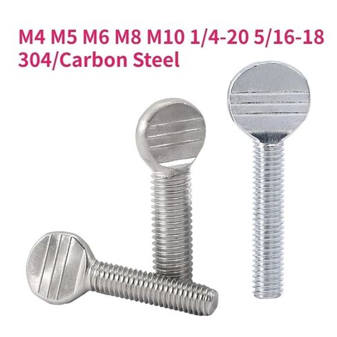 304 Stainless Steel/Carbon Steel Galvanized Hand Screw Badminton Racket/Thumb Bolt M4 - M10 1/4-20 5/16-18(Stainless,16MM_M4-10PCS) in Saudi Arabia
