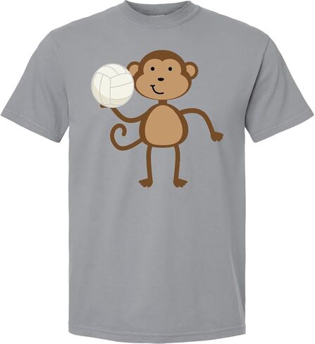inktastic Volleyball Monkey Boy Adult Premium T-Shirt in Saudi Arabia