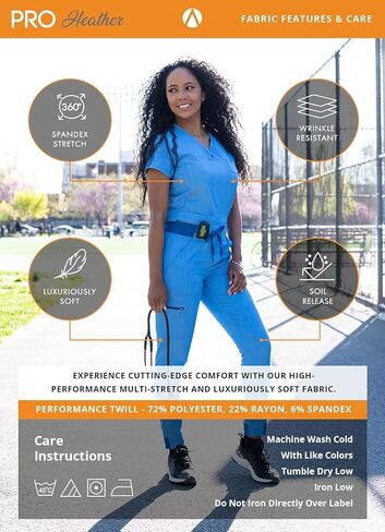 Adar Pro Everyday Expert Scrub Scrub للنساء - Screved V -neck Scrub Top & Tapered Draysring Pants in Kuwait