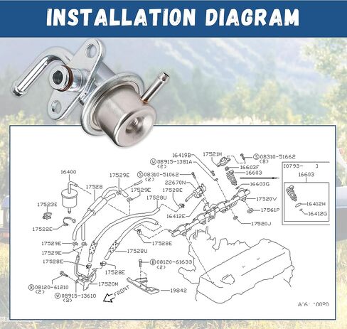 1580306 منظم ضغط حقن الوقود متوافق مع Nissan Pickup 1995-1997 D21 1993-1994 2.4L، OEM#2267072P1A 2267072P10 PR218 FB10142 in Saudi Arabia