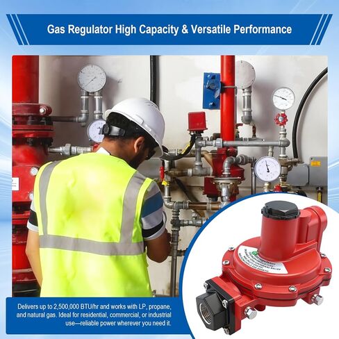 Propane Regulator R622H 1st Stage Gas Regulator, Adjustable 4–12 PSI, 3/4" NPT, High Capacity LP/Natural Gas Regulator for Residential, Commercial & Industrial System,Heater, Burner,Generator etc. in Saudi Arabia