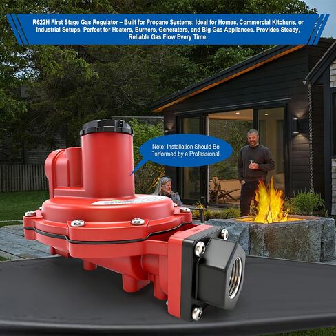 Propane Regulator R622H 1st Stage Gas Regulator, Adjustable 4–12 PSI, 3/4" NPT, High Capacity LP/Natural Gas Regulator for Residential, Commercial & Industrial System,Heater, Burner,Generator etc. in Saudi Arabia