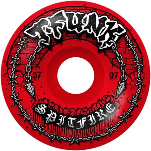 Spitfire Skateboard Wheels 57mm F4 97A T-Funk Raw Radial Full Red in Saudi Arabia